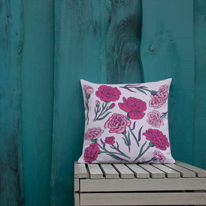 Pinky Rose Flower Assortment Throw Pillow Picture