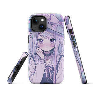 Purplish Anime Girl Witch Blush iPhone 15 Tough Case Picture