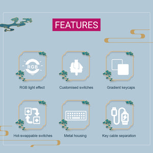 RGB Aluminum Mechanical Keyboard USB Hot-Swappable Switches Features