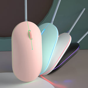 RGB Backlight Minimalist Pastel Goth Mouse 1000 DPI USB Colors