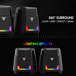RGB Lighting Mini 2.0 Speakers USB 3.5mm Jack In-Line Volume Control