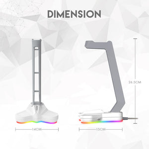 RGB Lighting Spaceship Headset Stand Non-Slip Base Dimensions