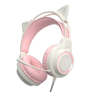 RGB Pastel Feline Headset Microphone HiFi USB 3.5mm Jack