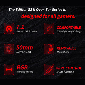 RGB 7.1 Virtual Surround Sound Modern Headset Microphone USB Features