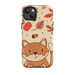 Seasonal Autumn Kawaii Cartoon Fox iPhone 14 Plus Rugged Case