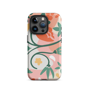 Soft Modern Flat Flower Petal iPhone 15 Pro Tough Case