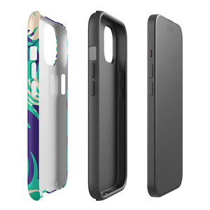 Tropical Hummingbird Floral Leaves iPhone 15 Robust Case Double-Layer