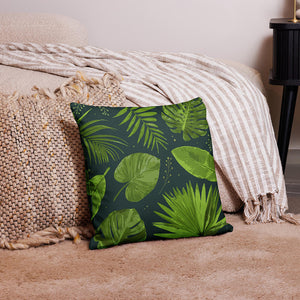 Tropical Island Green Plant Leaves Throw Pillow Room Decor