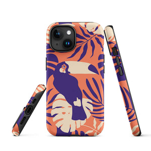 Tropical Toucan Floral Leaves iPhone 15 Robust Case Picture