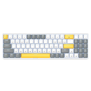 White Gray 2.4GHz Wireless Slim Tri-Color Mechanical Keyboard LED Backlight
