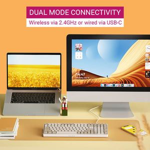 2.4GHz Wireless Cozy Double Color Mechanical Keyboard Gasket Structure Dual Mode Connectivity