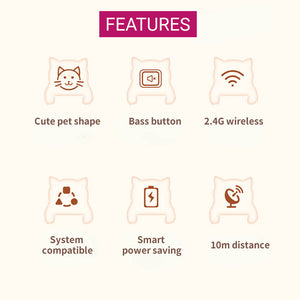 2.4GHz Wireless Cute Colorful Animal Combo Keyboard Mouse Slim Features