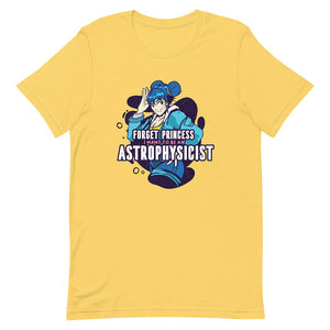 Yellow Astrophysicist Double Pom Pom Blue Hair Girl Tee