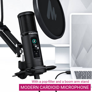 Zero Latency Metal Cardioid Microphone Pop Filter Mute