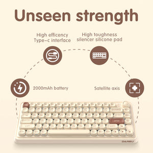 2.4GHz Wireless Cozy Mechanical Keyboard Tri-Mode LED PBT Features