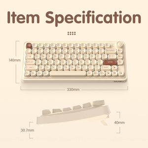 2.4GHz Wireless Cozy Mechanical Keyboard Tri-Mode LED PBT Size