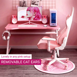 27" Pink Curved Monitor FHD 1080p 2ms VA 165hz HDMI 98% sRGB Removable Cat Ears