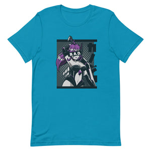 Aqua Long Sword Sad Anime Fighter Girl Shirt Sexy Armor