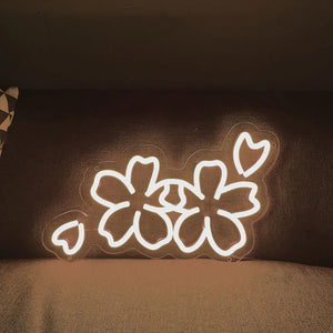 Beige Sakura Flower Neon Sign LED Light