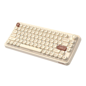 Beige 2.4GHz Wireless Cozy Mechanical Keyboard Tri-Mode LED PBT