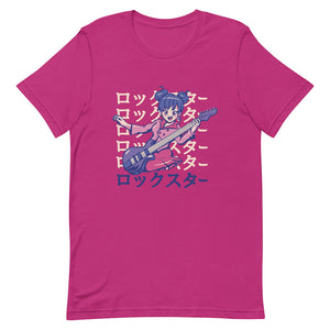 Berry Double Pom Pom Haired Girl Tee Electric Guitar