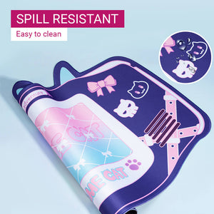 Big Spooky Neko Mouse Mat Non Slip Spill Resistant