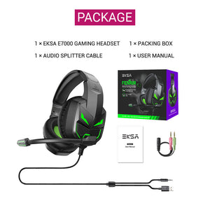 Black Anime Villain Headset Mic LED 3.5mm Jack USB Package