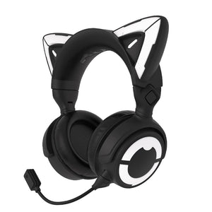 Black Cat Headset Wireless Noise Canceling Microphone LED