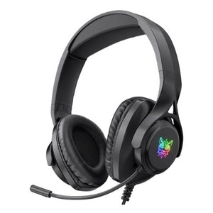 Black Flexible Over-Ear Headset Mic RGB 3.5mm Jack USB