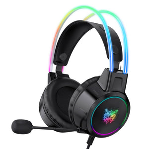 Black Kawaii Gaming Headset Microphone LED 3.5mm Jack
