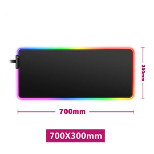 Black Large Gaming Mouse Pad Backlight Anti-Slip 700x300mm