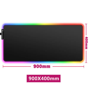 Black Large Gaming Mouse Pad Backlight Anti-Slip 900x400mm