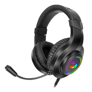 Black RGB Over-Ear Headset Microphone 3.5mm Jack USB