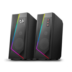 Black 2.0 RGB Stereo Surround Sound Speakers AUX 3.5mm USB