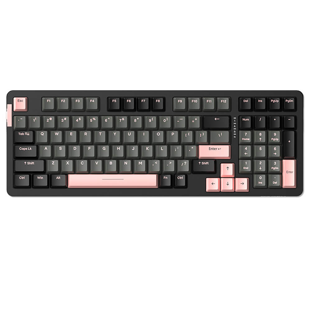Black Tri-Color Mechanical Keyboard Hotswap RGB Backlight