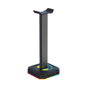 Black Triple USB 2.0 Headset Stand RGB Lighting