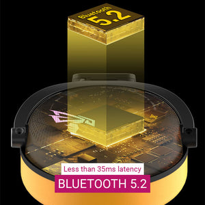 Black Yellow Wireless Bluetooth 5.2 Tri-Mode Modern Headset Mic RGB Stereo