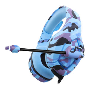 Blue LED Camouflage Armor Headset Mic Stereo 3.5mm Jack USB