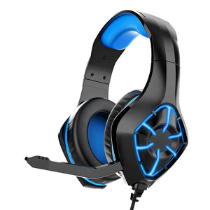 Blue Over-Ear RGB Headset Mic USB 3.5mm Jack