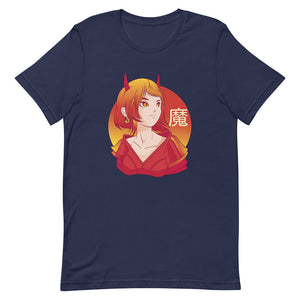 Blue Pretty Imp Horn Redhead Anime Girl Tee Hell