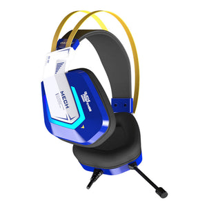 Blue RGB 7.1 Surround Sound Mecha Headset Microphone USB