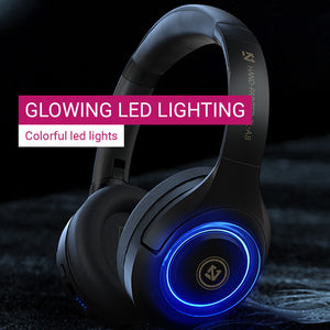 Bluetooth 5.2 Cozy Modern Headphones Microphone HiFi LED Lighting