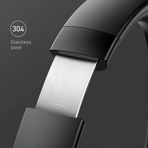 Bluetooth 5.3 Foldable On-Ear Contemporary Headphones HiFi Sound Stainless Steel