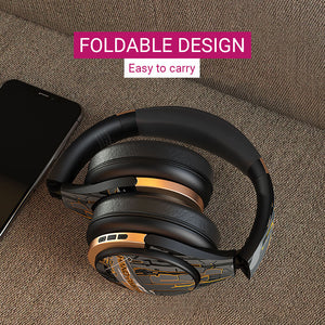 Bluetooth 5.2 Futuristic Armor Design Headphones Deep Bass Foldable