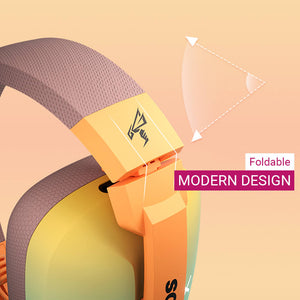 Bluetooth 5.2 Game Symbol Headphones Mic Tri-Mode RGB Foldable Design