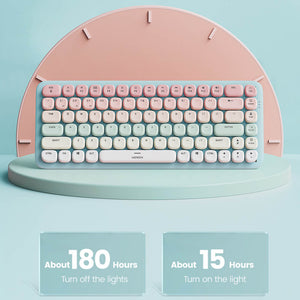 Bluetooth 5.0 Gradient Cozy Slim Mechanical Keyboard White Backlight Battery Life