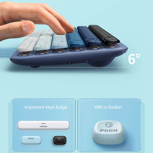 Bluetooth 5.0 Gradient Cozy Slim Mechanical Keyboard White Backlight Features