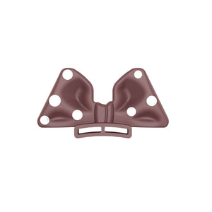 Brown Detachable Ribbon Bow Polka Dot Headphones Attachment