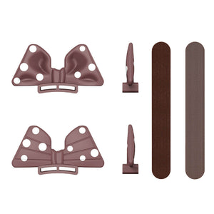 Brown Detachable Ribbon Bow Polka Dot Headphones Attachment