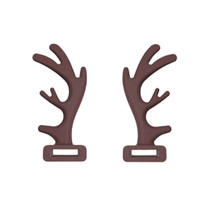 Brown Removable Pair Deer Antler Headphones Attachment